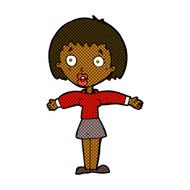 comic cartoon shocked woman N16