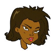 comic cartoon female face N24