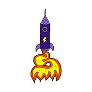 comic cartoon space rocket N9