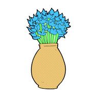 comic cartoon vase of flowers N2