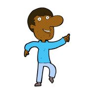 comic cartoon happy man dancing N6