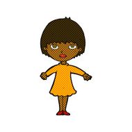 comic cartoon woman in dress N6