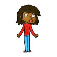 comic cartoon girl shrugging shoulders N6