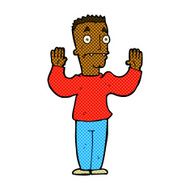 comic cartoon man surrendering N2