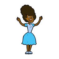comic cartoon happy 1950's woman N2