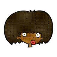 comic cartoon surprised woman N36