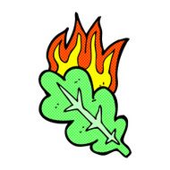 comic cartoon burning eaf symbol