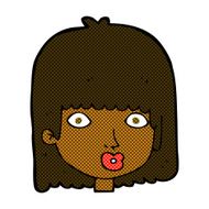 comic cartoon surprised woman N37