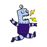 comic cartoon terrified robot N2