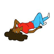comic cartoon woman lying on floor N3