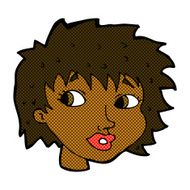 comic cartoon surprised woman N38