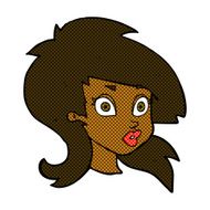 comic cartoon pretty surprised woman