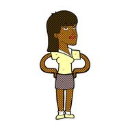 comic cartoon woman with hands on hips N38