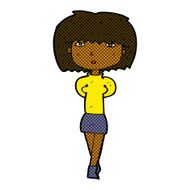 comic cartoon shy woman N10