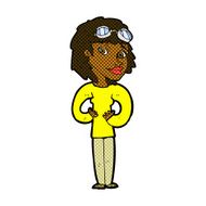 comic cartoon aviator woman