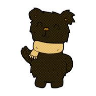 comic cartoon waving black bear N6