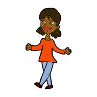 comic cartoon woman with no worries N7