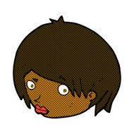 comic cartoon female face with raised eyebrow N2