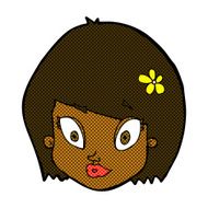 comic cartoon happy female face N28