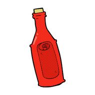 comic cartoon message in bottle