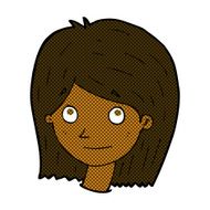 comic cartoon happy female face N29