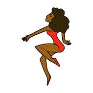 comic cartoon dancing woman N10