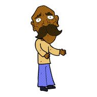 comic cartoon lonely old man N2