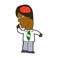 comic cartoon businessman with huge brain N2