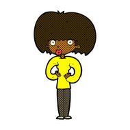 comic cartoon surprised woman N39