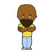 comic cartoon shocked bald man with beard N2