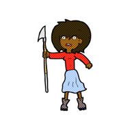 comic cartoon woman with harpoon N2