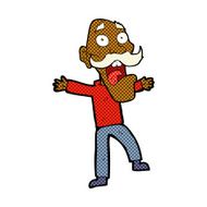 comic cartoon shocked old man N5