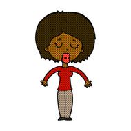 comic cartoon woman with closed eyes N2