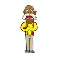 comic cartoon shocked old man N6