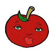 comic cartoon apple with face N3
