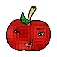 comic cartoon apple with face N4
