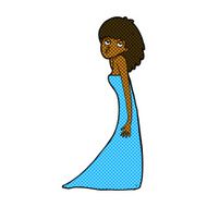 comic cartoon woman pulling photo face N2