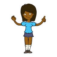 comic cartoon woman explaining idea N2