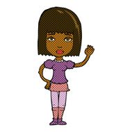 comic cartoon woman waving N54