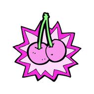comic cartoon cherries symbol