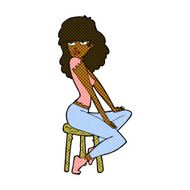 comic cartoon woman striking pose N2