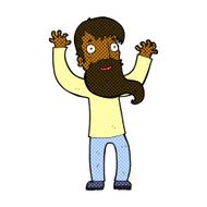 comic cartoon excited man with beard N2