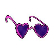 comic cartoon heart sunglasses