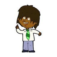 comic cartoon school boy with idea N5