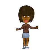 comic cartoon woman shrugging shoulders N81