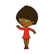 comic cartoon woman waving N56