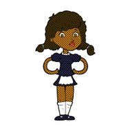 comic cartoon happy waitress woman N2