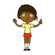 comic cartoon girl asking question