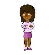 comic cartoon friendly girl rolling eyes N2