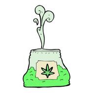 comic cartoon bag of weed N2
